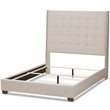 Bowery Hill Tufted Queen Panel Bed in Light Beige