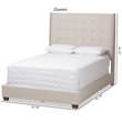 Bowery Hill Tufted Queen Panel Bed in Light Beige