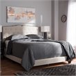 Bowery Hill Fabric Tufted Full Bed in Light Beige