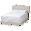 Bowery Hill Fabric Tufted Full Bed in Light Beige