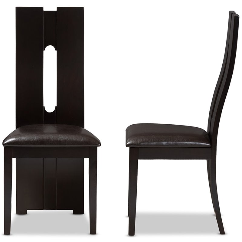 Bowery Hill Dining Side Chair in Brown (Set of 2)
