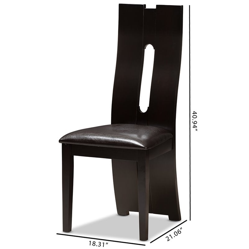 Bowery Hill Dining Side Chair in Brown (Set of 2)
