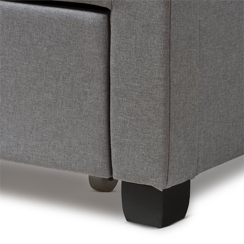 Bowery Hill Tufted Queen Storage Panel Bed in Gray