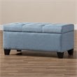 Bowery Hill Upholstered Storage Ottoman Bench in Light Blue