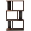 Bowery Hill 3 Shelf Display Bookcase in Brown and Dark Grey