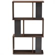 Bowery Hill 3 Shelf Display Bookcase in Brown and Dark Grey