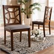 Bowery Hill Dining Side Chair in Walnut and Grey (Set of 2)