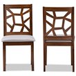 Bowery Hill Dining Side Chair in Walnut and Grey (Set of 2)