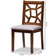 Bowery Hill Dining Side Chair in Walnut and Grey (Set of 2)