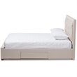 Bowery Hill Tufted Queen Storage Platform Bed in Light Beige