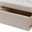 Bowery Hill Tufted Queen Storage Platform Bed in Light Beige