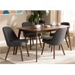 Bowery Hill 5 Piece Dining Set in Dark Gray and Walnut Brown