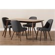 Bowery Hill 5 Piece Dining Set in Dark Gray and Walnut Brown