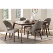 Bowery Hill 5 Piece Dining Set in Light Gray and Walnut Brown