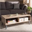 Bowery Hill Wood Coffee Table in Oak and Light Grey