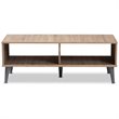 Bowery Hill Wood Coffee Table in Oak and Light Grey