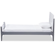 Bowery Hill Twin Slat Platform Bed in White and Gray