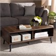 Bowery Hill Wood Coffee Table in Brown and Dark Grey
