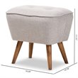 Bowery Hill Ottoman in Greyish Beige and Walnut Brown