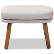 Bowery Hill Ottoman in Greyish Beige and Walnut Brown