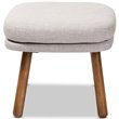 Bowery Hill Ottoman in Greyish Beige and Walnut Brown