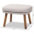 Bowery Hill Ottoman in Greyish Beige and Walnut Brown
