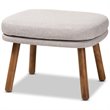 Bowery Hill Ottoman in Greyish Beige and Walnut Brown