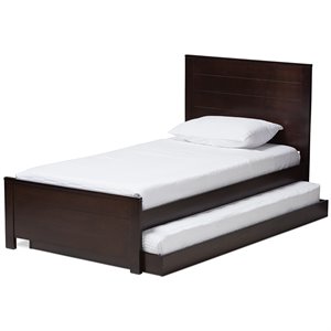 bowery hill twin platform bed with trundle in espresso