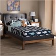 Bowery Hill Upholstered Twin Platform Bed in Dark Grey