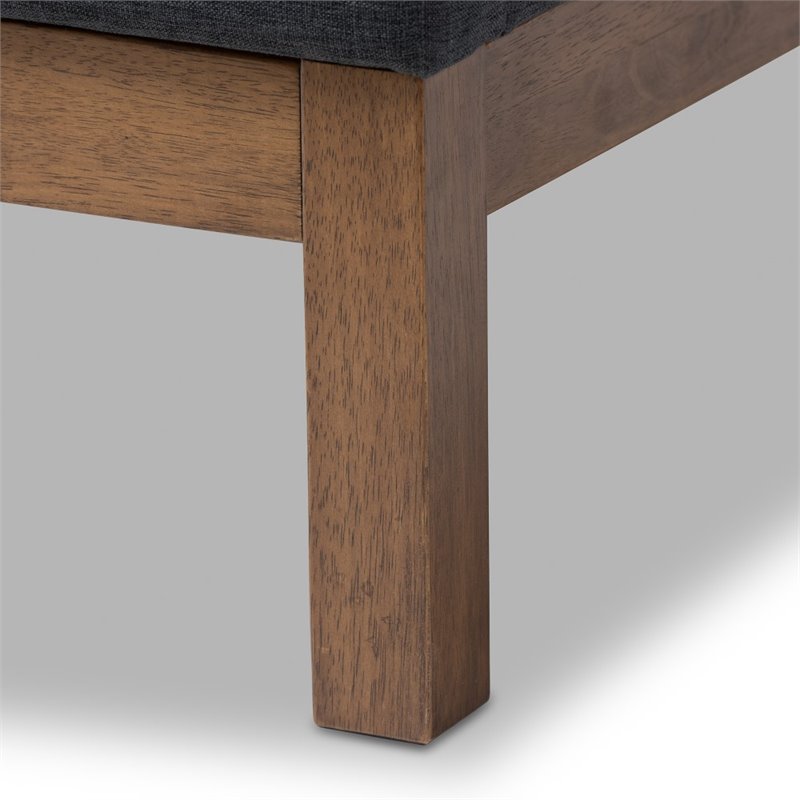 Bowery Hill Upholstered Twin Platform Bed in Dark Grey