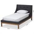 Bowery Hill Upholstered Twin Platform Bed in Dark Grey