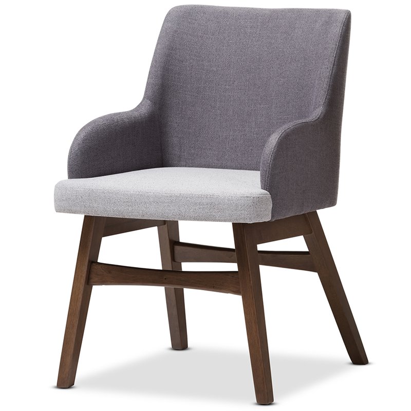 Bowery Hill 5 Piece Dining Set in Gray and Walnut Brown