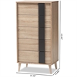Bowery Hill Modern 5-Drawer Engineered Wood Chest in Light Oak Brown