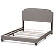 Bowery Hill Nailhead Upholstered Full Bed in Light Grey