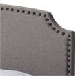 Bowery Hill Nailhead Upholstered Full Bed in Light Grey
