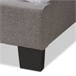 Bowery Hill Nailhead Upholstered Full Bed in Light Grey