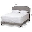 Bowery Hill Nailhead Upholstered Full Bed in Light Grey