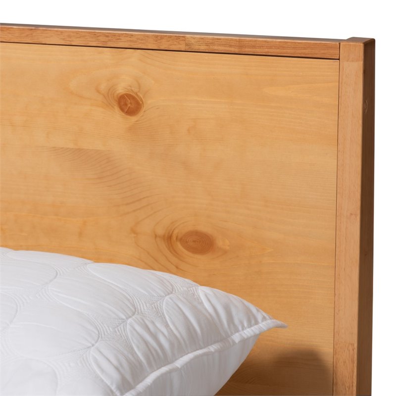 Bowery Hill Wood Full Panel Platform Bed in Oak and Pine