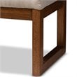 Bowery Hill Tufted Bench in Light Beige and Walnut Brown