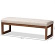 Bowery Hill Tufted Bench in Light Beige and Walnut Brown