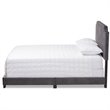 Bowery Hill Velvet Nailhead Upholstered Full Bed in Grey