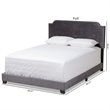 Bowery Hill Velvet Nailhead Upholstered Full Bed in Grey
