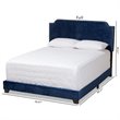 Bowery Hill Modern Upholstered Velvet Nailhead Full Bed in Navy Blue