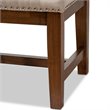 Bowery Hill Tufted Bench in Light Beige and Walnut Brown