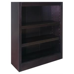 Bowery Hill Traditional 36&quot Tall 3-Shelf Wood Bookcase in Espresso