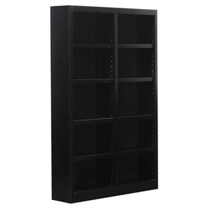 Bowery Hill Traditional 72&quot Tall 10-Shelf Double Wide Wood Bookcase in Espresso
