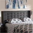 Bowery Hill Fabric King Panel Headboard with Diamond Button-Tufted in Dark Gray