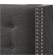 Bowery Hill Fabric King Panel Headboard with Diamond Button-Tufted in Dark Gray