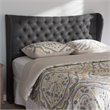 Bowery Hill King Winged Panel Headboard in Dark Gray