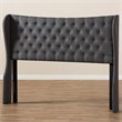 Bowery Hill King Winged Panel Headboard in Dark Gray